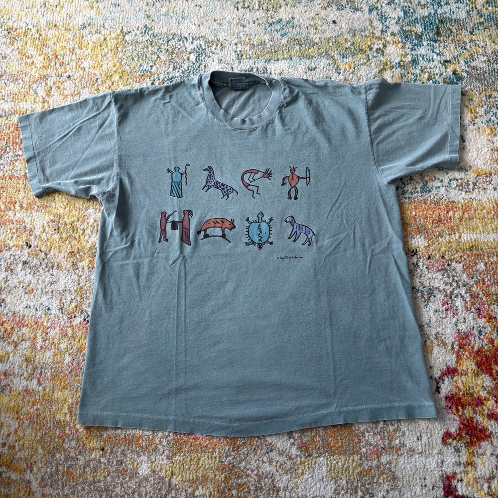 Vintage 90s True West Collection Southwestern Pictograph T-Shirt 2XL